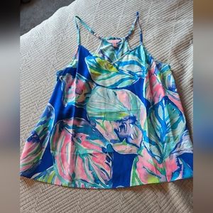 Lilly Pulitzer silk watercolor leaf print camisole